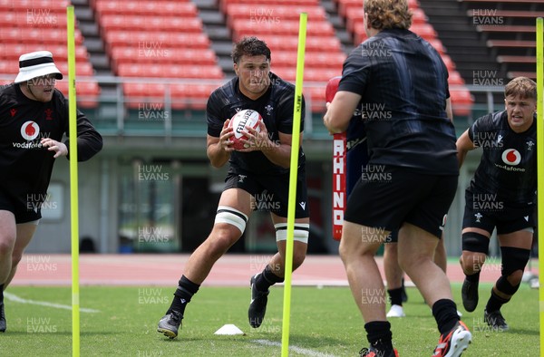 300625 - Wales Rugby Training in Kitakyushu in the week leading up to their first test against Japan - Teddy Williams during training