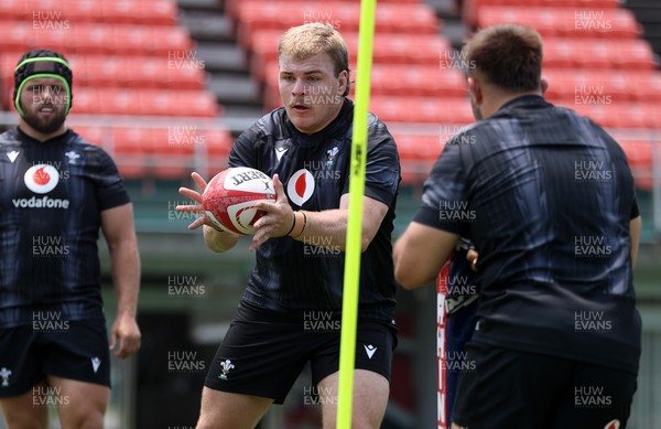 300625 - Wales Rugby Training in Kitakyushu in the week leading up to their first test against Japan - Archie Griffin during training