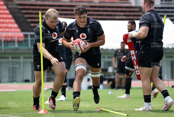 300625 - Wales Rugby Training in Kitakyushu in the week leading up to their first test against Japan - Teddy Williams during training