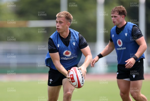 300625 - Wales Rugby Training in Kitakyushu in the week leading up to their first test against Japan - Cameron Winnett during training