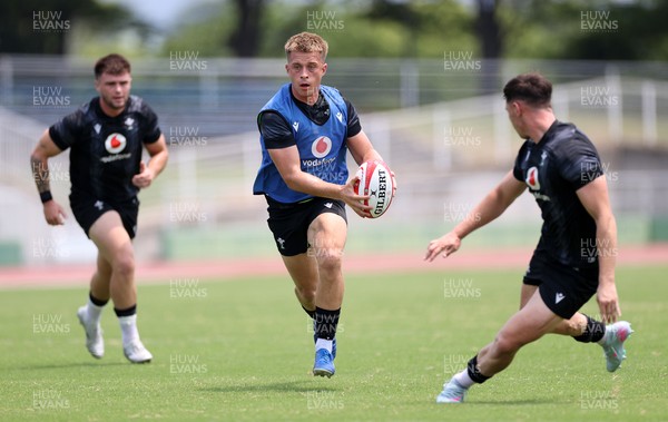 300625 - Wales Rugby Training in Kitakyushu in the week leading up to their first test against Japan - Cameron Winnett during training