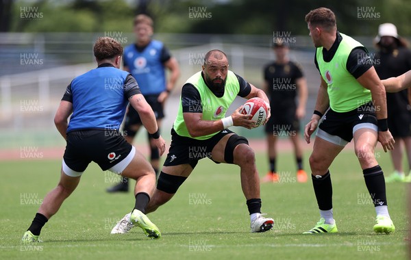 300625 - Wales Rugby Training in Kitakyushu in the week leading up to their first test against Japan - Josh Macleod during training