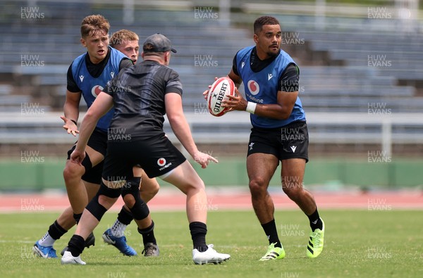 300625 - Wales Rugby Training in Kitakyushu in the week leading up to their first test against Japan - Ben Thomas during training