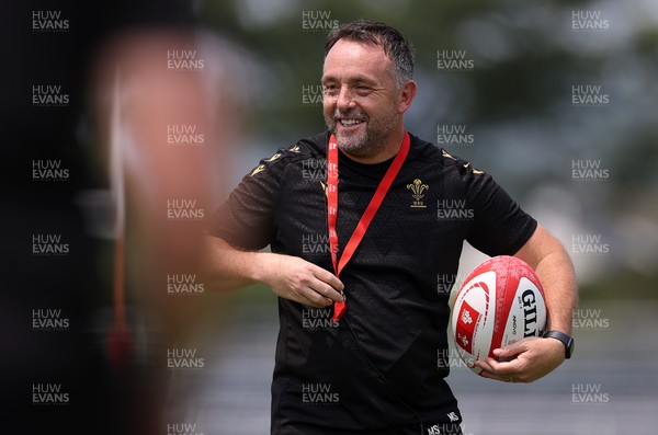 300625 - Wales Rugby Training in Kitakyushu in the week leading up to their first test against Japan - Matt Sherratt, Head Coach during training