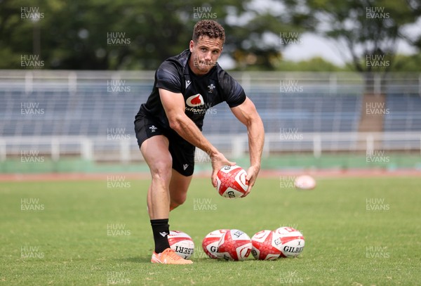 300625 - Wales Rugby Training in Kitakyushu in the week leading up to their first test against Japan - Kieran Hardy during training