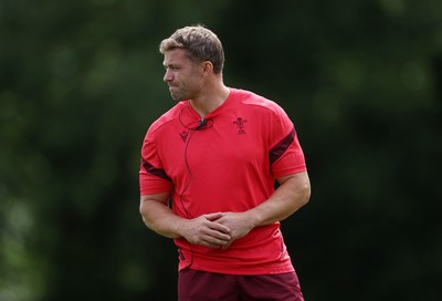 300626 - Wales Rugby Training ahead of the first Nations Championship game against Fiji - Leigh Halfpenny, Kicking Coach during training