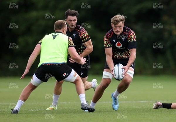 300626 - Wales Rugby Training ahead of the first Nations Championship game against Fiji - Taine Plumtree during training