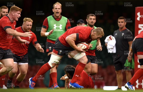 300819 - Wales Rugby Training - Bradley Davies during training
