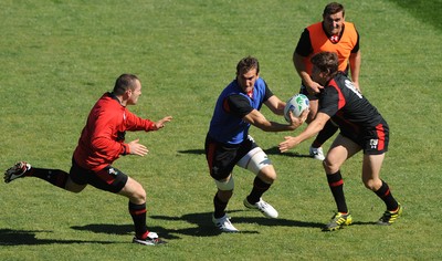 30.09.11 - Wales Rugby Training - Sam Warburton during training. 