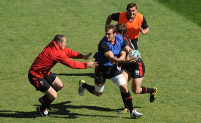 30.09.11 - Wales Rugby Training - Sam Warburton during training. 