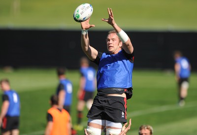 30.09.11 - Wales Rugby Training - Alun Wyn Jones during training. 