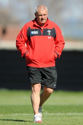 30.09.11 - Wales Rugby Training - Head coach Warren Gatland during training. 