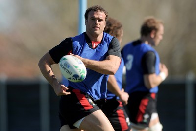 30.09.11 - Wales Rugby Training - Jamie Roberts during training. 