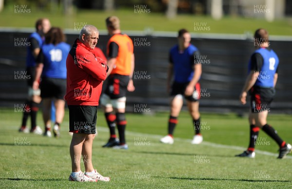 30.09.11 - Wales Rugby Training - Head coach Warren Gatland during training. 