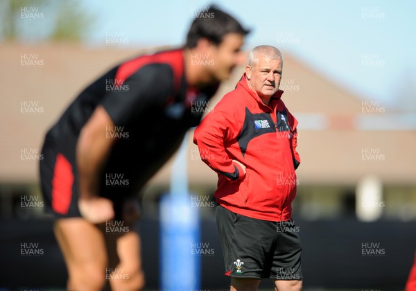 30.09.11 - Wales Rugby Training - Head coach Warren Gatland during training. 