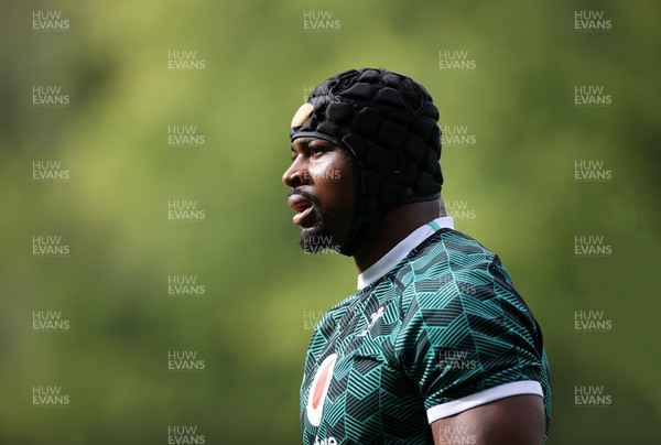 300923 - Wales Rugby Training ahead of their Rugby World Cup game against Georgia - Christ Tshiunza during training