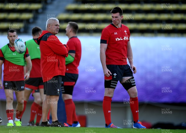 301019 - Wales Rugby Training - Warren Gatland and Adam Beard during training
