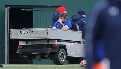 31.01.11 - Wales Rugby Training - Leigh Halfpenny is injured during training. 