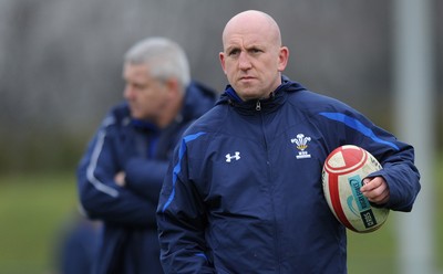 31.01.11 - Wales Rugby Training - Wales head coach Warren Gatland and his assistant coach Shaun Edwards during training. 