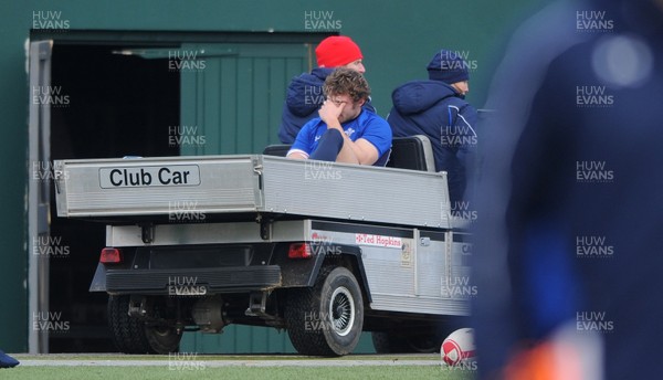 31.01.11 - Wales Rugby Training - Leigh Halfpenny is injured during training. 