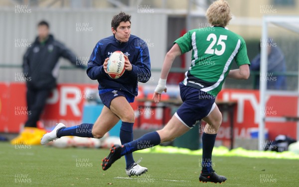 31.01.11 - Wales Rugby Training - James Hook in action during training. 
