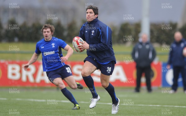 31.01.11 - Wales Rugby Training - James Hook in action during training. 