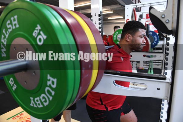 310122 - Wales Rugby Training - Leon Brown during a gym session