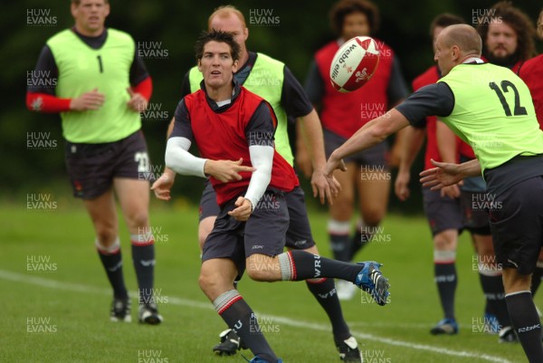 31.08.07 - Wales Rugby Training - James Hook passes during training 