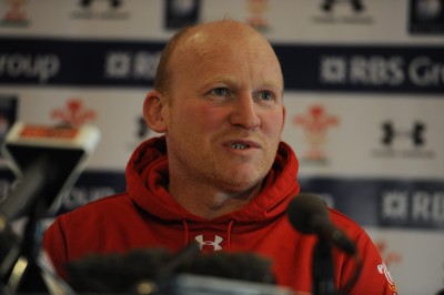 07.02.12 - Wales Rugby Media Interviews -.Wales kicking coach Neil Jenkins talks to reporters..