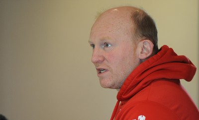 07.02.12 - Wales Rugby Media Interviews -.Wales kicking coach Neil Jenkins talks to reporters..