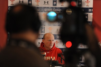 07.02.12 - Wales Rugby Media Interviews -.Wales kicking coach Neil Jenkins talks to reporters..