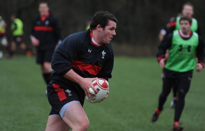 07.02.12 - Wales Rugby Training -.Ryan Bevington during training..