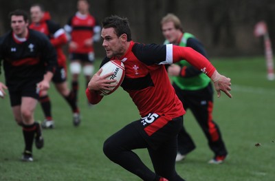 07.02.12 - Wales Rugby Training -.Lee Byrne during training..