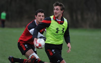 07.02.12 - Wales Rugby Training -.Ashley Beck during training..