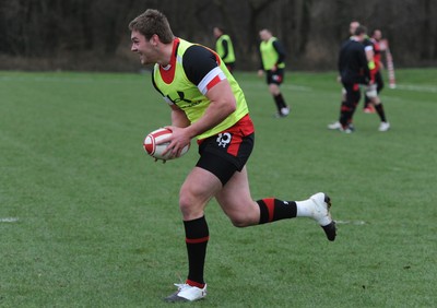 07.02.12 - Wales Rugby Training -.Dan Lydiate during training..