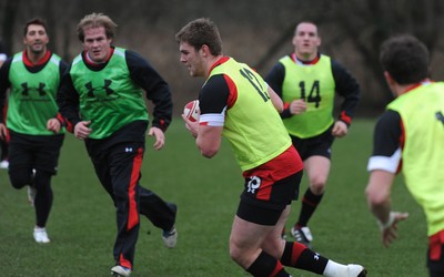 07.02.12 - Wales Rugby Training -.Dan Lydiate during training..