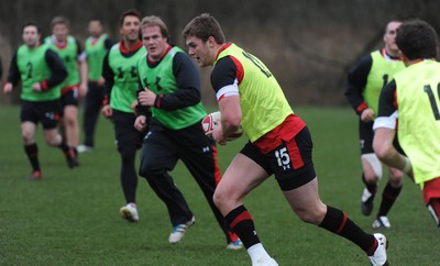 07.02.12 - Wales Rugby Training -.Dan Lydiate during training..