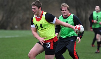 07.02.12 - Wales Rugby Training -.Dan Lydiate during training..