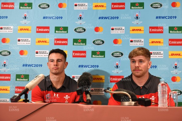 150919 - Wales Rugby Training and Media Interviews - Owen Watkin and Aaron Wainwright