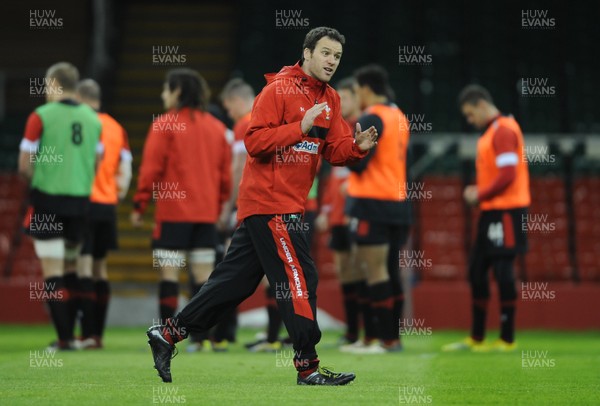 220113 - Wales Rugby Training -Wales assistant coach Mark Jones during training