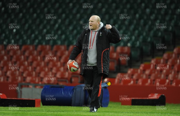 220113 - Wales Rugby Training -Wales skills coach Neil Jenkins during training