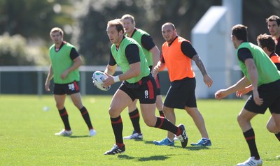 03.09.11 - Wales Rugby Training - Alun Wyn Jones during training. 