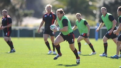 03.09.11 - Wales Rugby Training - Alun Wyn Jones during training. 