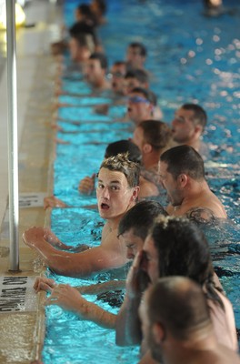 03.09.11 - Wales Rugby Pool Recovery Session - Jonathan Davies during a pool recovery session. 