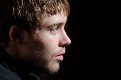 03.03.10 - Wales Rugby Training and Press Conference - Leigh Halfpenny talks to reporters. 