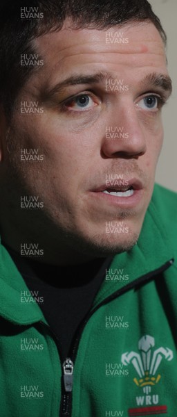 03.03.10 - Wales Rugby Training and Press Conference - Paul James talks to reporters. 