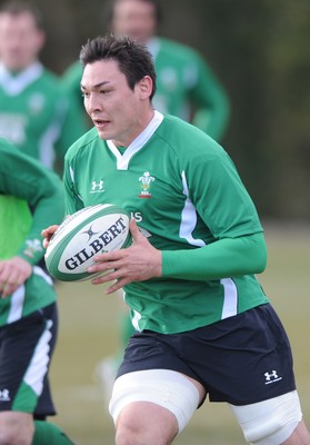 09.03.10 - Wales Rugby Training - Gareth Delve in action during training. 