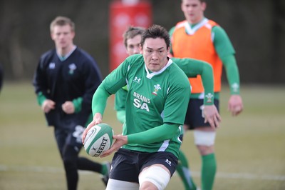 09.03.10 - Wales Rugby Training - Gareth Delve in action during training. 