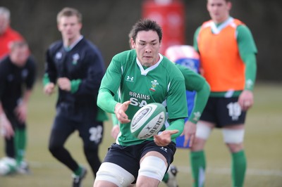 09.03.10 - Wales Rugby Training - Gareth Delve in action during training. 