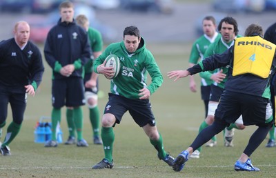 09.03.10 - Wales Rugby Training - Stephen Jones in action during training. 